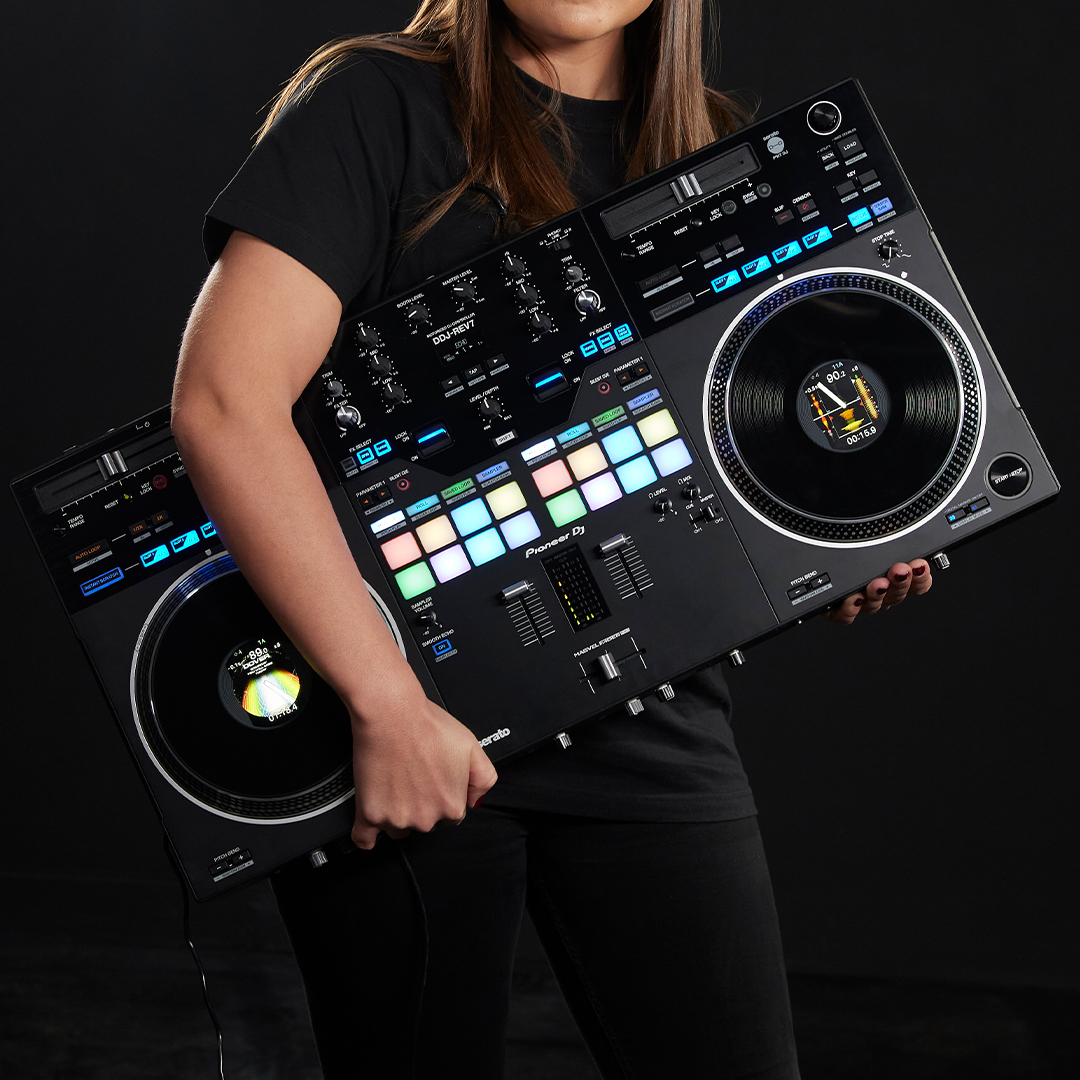 DDJ-REV7 - Contrôleur DJ professionnel 2 voies de type scratch pour Serato  DJ Pro (noir)