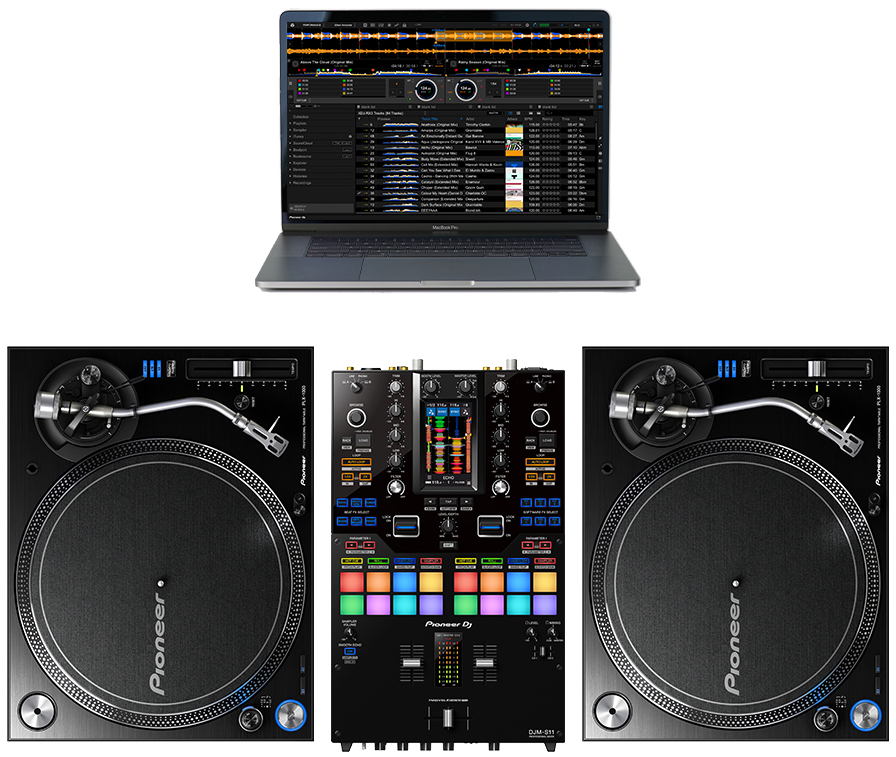 Turntables + DJ mixer + DJ application