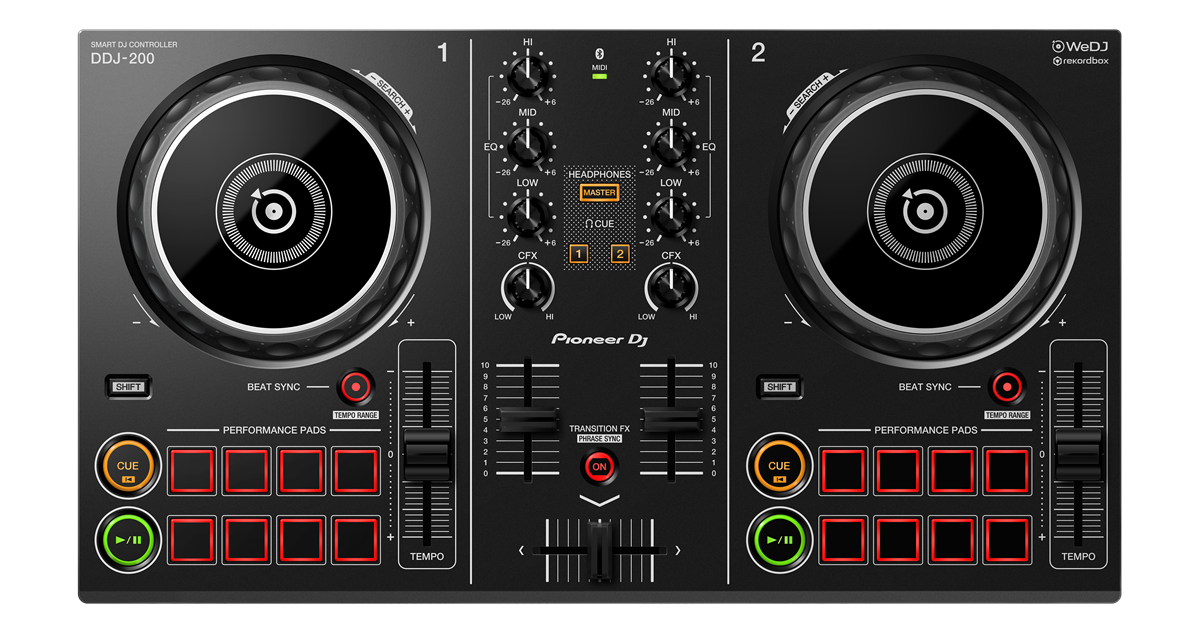 DDJ-200 別売ライトニングケーブル付き