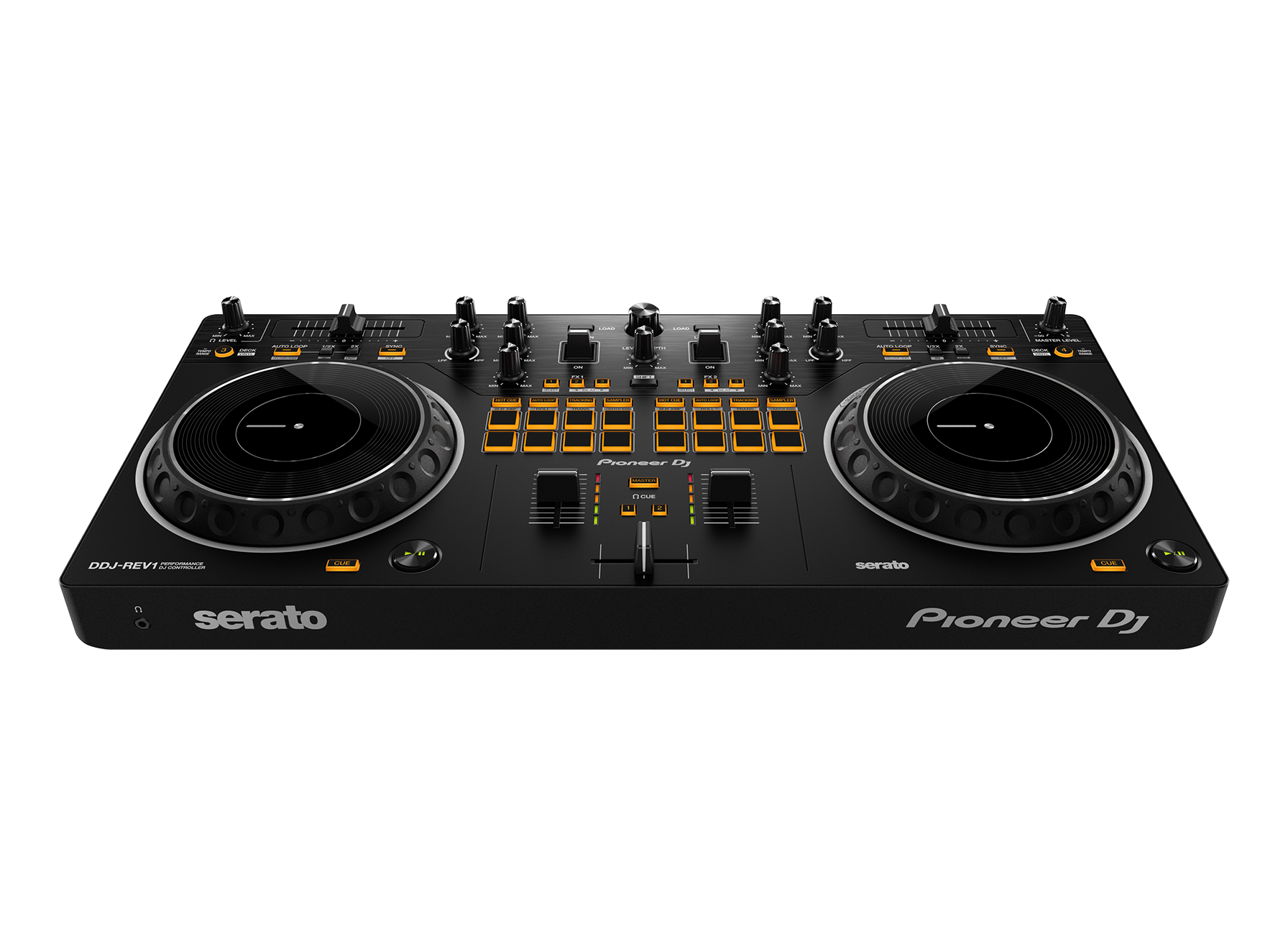 DDJ-REV1 - Controlador DJ de 2 canales de estilo scratch para Serato DJ  Lite (negro)