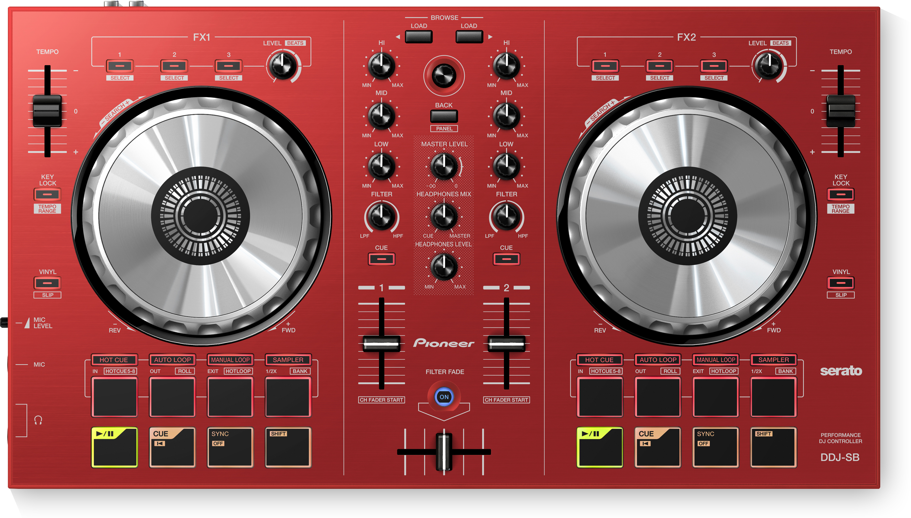 Ddj Sb R Archived Portable 2 Channel Controller For Serato Dj Pro Red Pioneer Dj