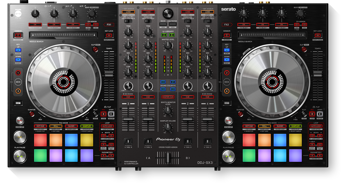 DDJ-SX3 4-channel performance DJ controller for Serato DJ Pro