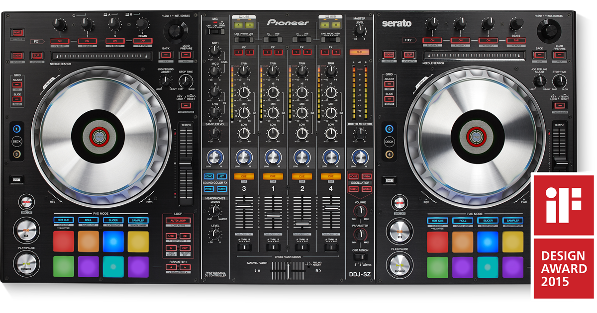 DDJ-SZ (archiviert) 4-Kanal Serato Profi-DJ-Controller mit Performance-Pads  (Schwarz) - Pioneer DJ