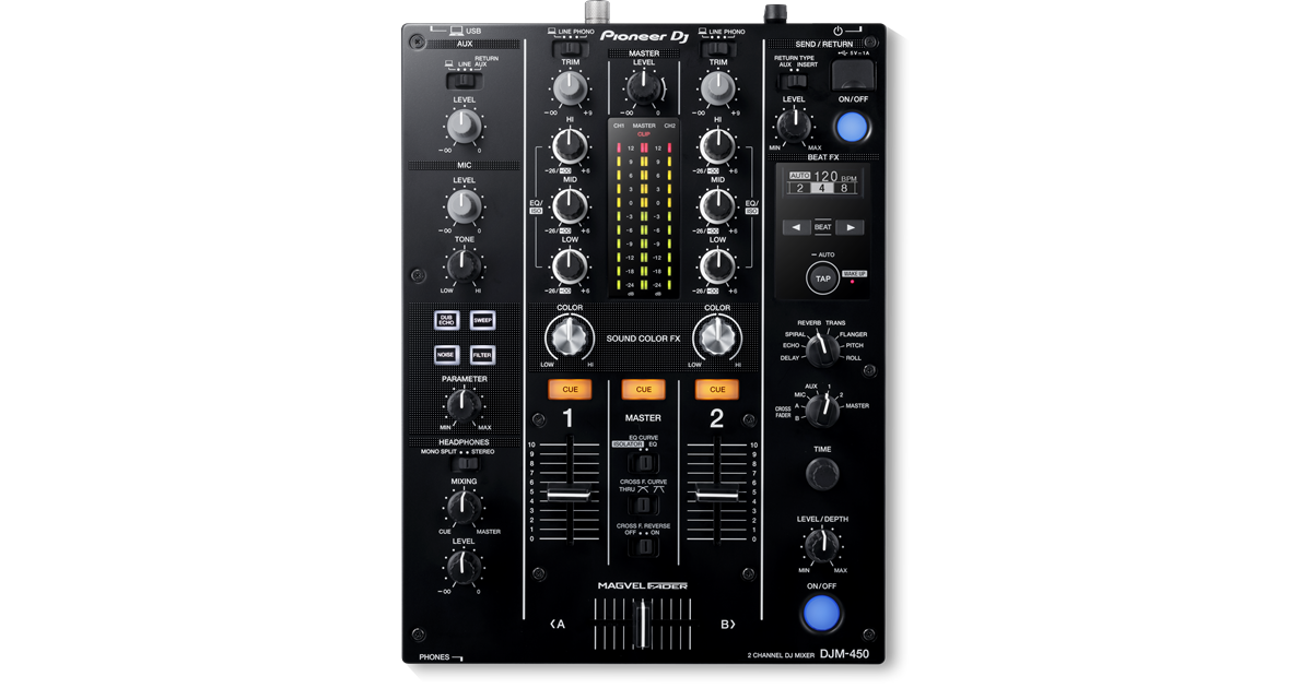 DJM-450 2-channel DJ mixer with Beat FX (black) - Pioneer DJ
