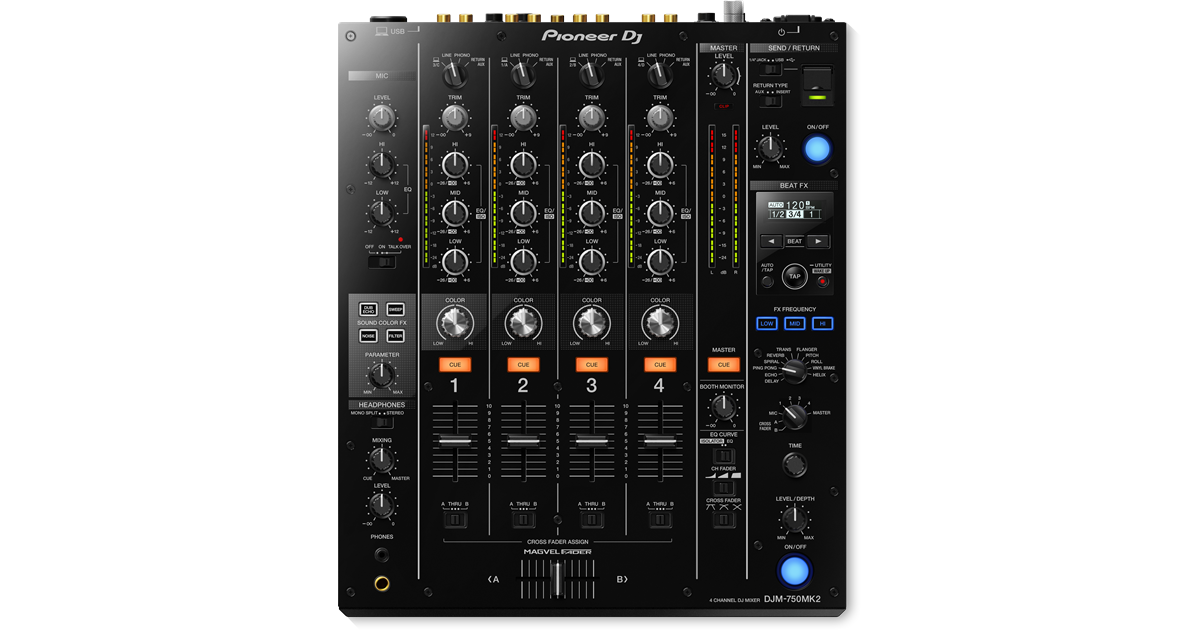 DJM-750MK2 4-channel performance DJ mixer (black) - Pioneer DJ