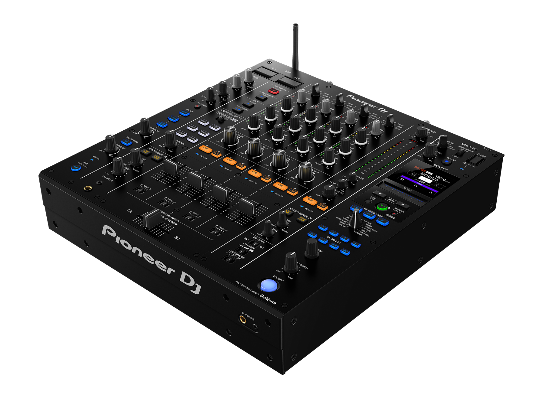 Table de Mixage DJ 7 Canaux, Table Mixage Audio USB Alimentation Fantôme  48V, Console de Mixage d'Enregistrement pour Ordinateur Microphone Lecteur