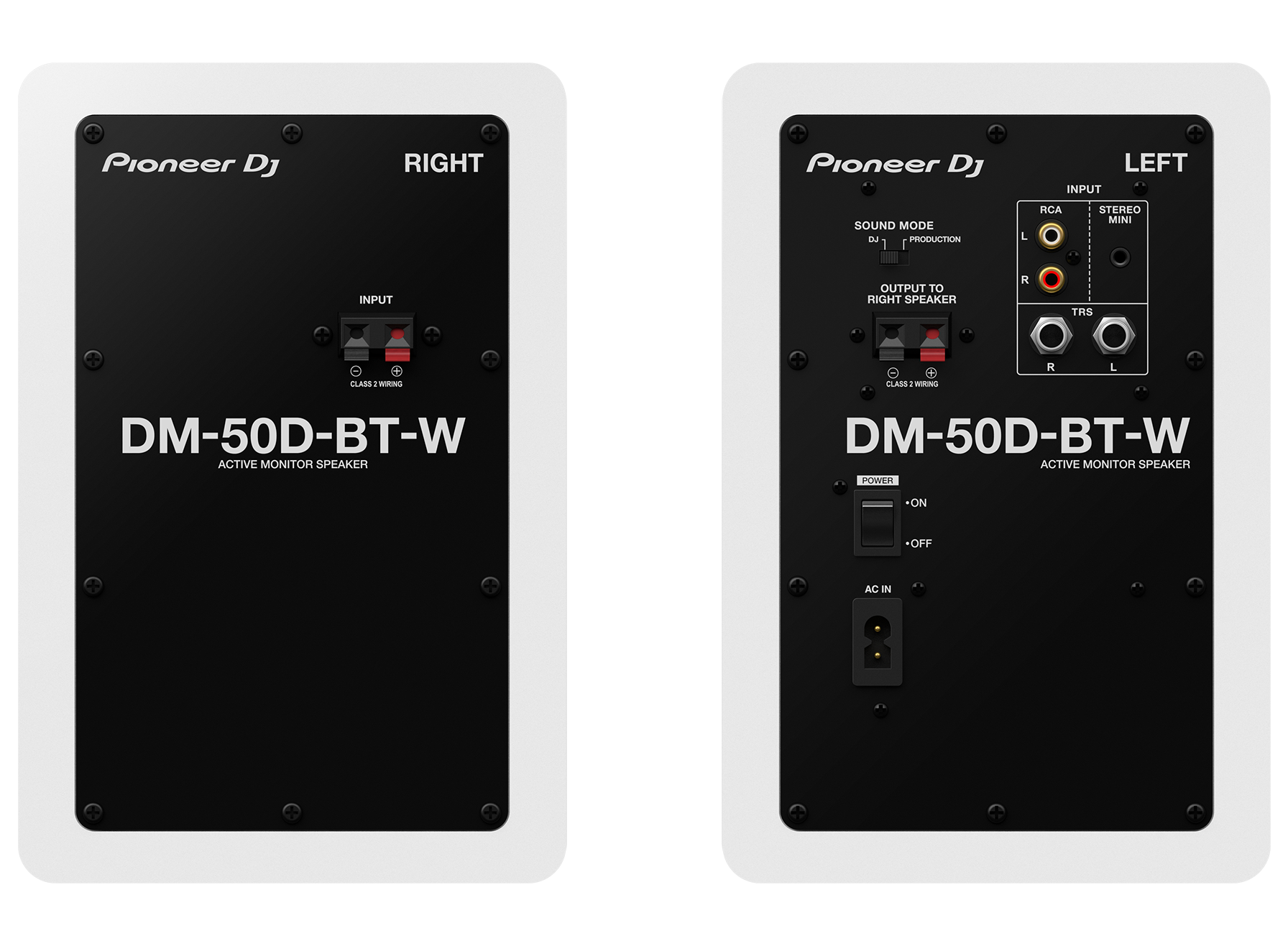 【美品】Pioneer DJ DM-50D-BT-W(ホワイト)(ペア) DM-50D-BT-W Bluetooth®機能搭載 5 インチ アクティブ モニター
