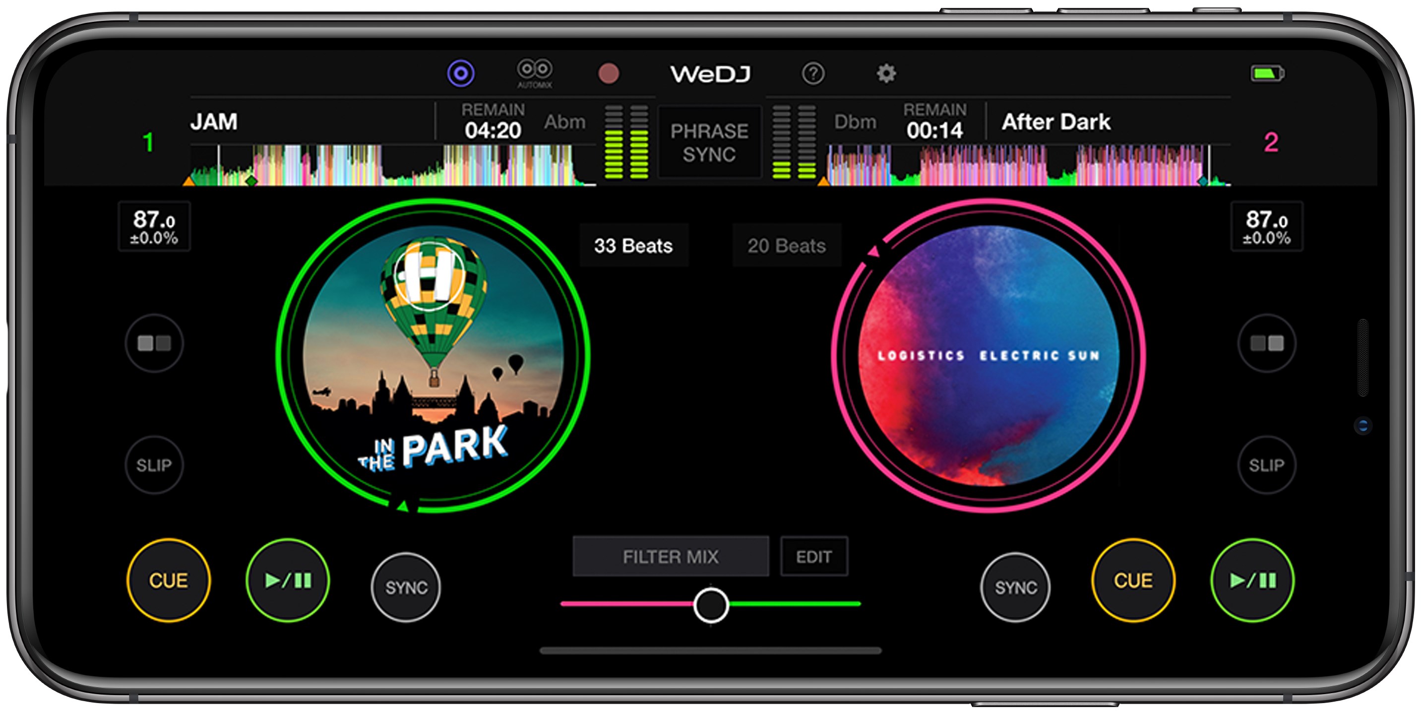 WeDJ for iPhone Mobile DJ app for iPhone (DJapp) Pioneer DJ