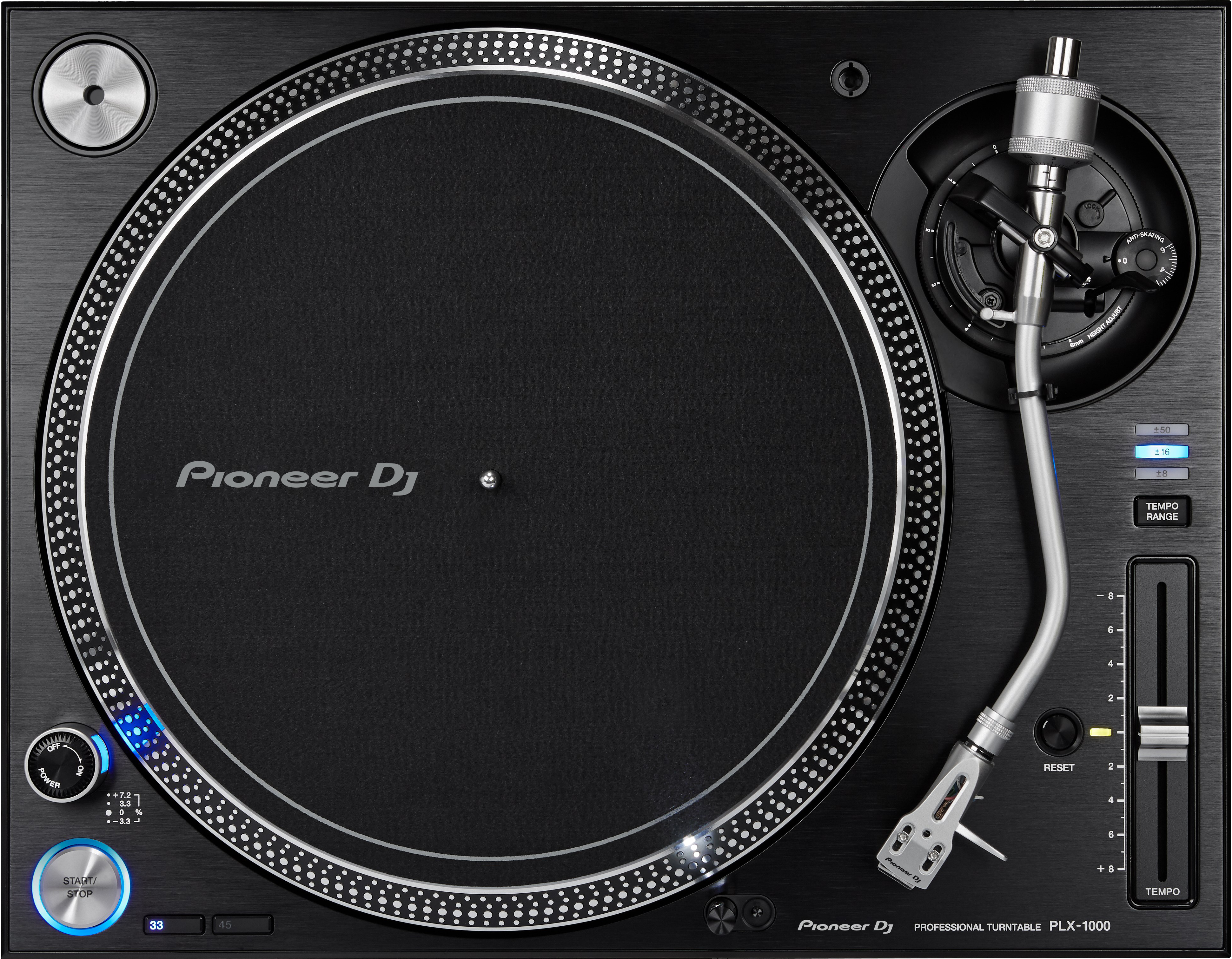 3 Tempo Ranges High-stability Design Pioneer DJ PLX-1000 High-torque Direct Drive Professional Turntable with Low-noise Pair Professional Playback Quality and High-Torque Direct Drive System - 